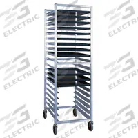 NEW AGE INDUSTRIAL Bun Pan Rack: 20 Slots, 3 in Betw Shelves, 500 lb Capac, 20 3/8 in Wd, 69 in Ht (MPN 6331). Key specifications — Brand: NEW AGE INDUSTRIAL; Color: Silver; Material: Aluminum; Nesting: No; Pan Size: 13 x 18 in; Product Type: Standard Welded Sheet Pan Rack; NSF Certified: Yes; Full Size/Half Size: Full Size.