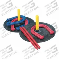 CHAMPION SPORTS Horseshoe Set: Plastic/Rubber, Black/Yellow, Plastic, Blue/Red, 4 Projectiles (MPN IHS1)