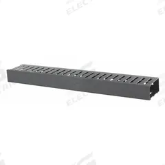 HUBBELL PREMISE WIRING Single Side Horizontal Finger Manager: Horizontal, 2 U, Single Side Sides (MPN HSD23). Key specifications — Color: Black; Includes: Cover; Orientation: Horizontal; Brand: HUBBELL PREMISE WIRING; Material: Plastic; Number of Sides: Single Side.