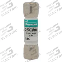 BUSSMANN Fuse: FNM Series, Midget, Time-Delay, 3 A, 250 V AC, 13/32 in x 1 1/2 in, Non-Indicating (MPN FNM-3). Key specifications — Series: FNM; Brand: BUSSMANN.