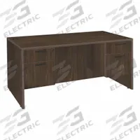 REGENCY Desk: Particle Board, Walnut, 2 Pedestals, 4 Drawers, 60 in Overall Wd, 29 in Overall Ht (MPN LDP6030NW). Key specifications — Desktop Material: Particle Board; Includes Modesty Panel: Yes; Pedestal Location: Double Pedestal; Kit Product Type: Double Pedestal Desk; Desktop Color: Walnut; Brand: REGENCY; Frame Color: Neo Walnut; Frame Material: Particle Board.