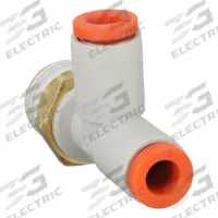 SMC Push-Fit Tee Fitting: 1/8 in Pipe x 5/32 in OD x 5/32 in OD Size, 31 1/2 mm Overall Lg, White (MPN KQ2Y03-34AS). Key specifications — Brand: SMC.