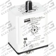 DAYTON Single Function Time Delay Relay: Socket Mounted, 24V AC/DC, 10 A, 11 Pins/Terminals (MPN 24EN87). Key specifications — Brand: DAYTON.