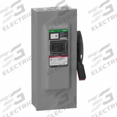 SCHNEIDER Safety Switch: Non-Fusible, 100 A, Three Phase, 600V AC/DC, Galvanized Steel, Indoor (MPN VHU363). Key specifications — attr867131: SCHNEIDER.