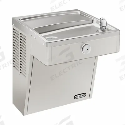 ELKAY Drinking Fountain: On-Wall, 20 5/8 in Ht, 18 1/2 in Dp, 18 in Overall Wd - On-Wall Single Outdoor Drinking Fountains