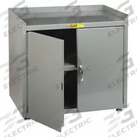 LITTLE GIANT Storage Cabinet: 24 in x 24 in x 41 in, Swing Handle & Keyed, 14 ga Panel Thick, Gray (MPN MC3-2D-2424-LL). Key specifications — attr62698: Gray; attr87895: Leveling; attr62693: Assembled; attr62737: Stationary; attr62694: Adjustable; attr62695: Powder Coated; attr62696: Steel; attr62689: LITTLE GIANT.