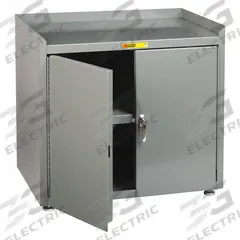 LITTLE GIANT Storage Cabinet: 24 in x 24 in x 41 in, Swing Handle & Keyed, 14 ga Panel Thick, Gray (MPN MC3-2D-2424-LL). Key specifications — attr62698: Gray; attr87895: Leveling; attr62693: Assembled; attr62737: Stationary; attr62694: Adjustable; attr62695: Powder Coated; attr62696: Steel; attr62689: LITTLE GIANT.