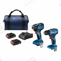 BOSCH Cordless Tool Combination Kit: 2 Tools, Impact Driver, 18 V DC Volt, Battery Included (MPN GXL18V-27B22). Key specifications — attr1176460: Impact Driver.