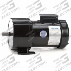 LEESON AC Gearmotor: Parallel, Single Output Shaft, Capacitor-Start, TEFC, 59 RPM, 0.25 hp Input (MPN 107005.00). Key specifications — Brand: LEESON; Full Load Current: 5.4/2.7 A.