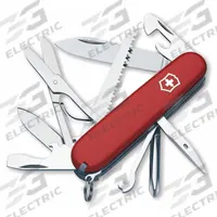 VICTORINOX SWISS ARMY Folding Knife: 9 Tools, 3 1/2 in Closed Lg, 6 1/4 in Open Lg, Stainless Steel (MPN 1.4713). Key specifications — attr15951: VICTORINOX SWISS ARMY; attr10311: Fieldmaster Swiss Army Knife; attr10312: Red; attr15963: Plastic; attr15981: Fieldmaster; attr15985: Stainless Steel; attr15986: Small Screwdriver; attr519229: Pocket-Size.