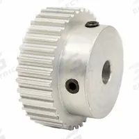 DAYTON Timing Pulley: Modified Curvilinear, Fixed, For GT Timing Belt Section, For 6 mm Belt Wd (MPN 36-3P06-6A3). Key specifications — Brand: DAYTON; Finish: Clear Anodized; For Belt Series: Powerhouse®.