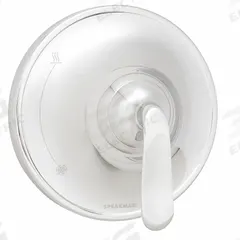 SPEAKMAN Shower Valve and Trim: Compatible Product Type Caspian Shower Faucet Valves, Plastic (MPN SM-7000-P). Key specifications — Compatible Product Type: Caspian Shower Faucet Valves; Brand: SPEAKMAN; Trim Plate Material: Plastic; Product Type: Shower Valve; Trim Plate Shape: Circle; Handle Material: Zinc; Trim Finish/Color: Chrome.