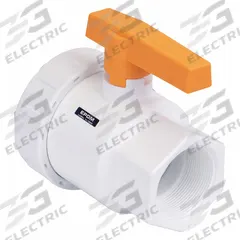 BANJO Manual Two-Way Ball Valve: 2 in, Polypropylene, Straight, FNPT x FNPT, Full Port Ball Port (MPN UV204FPFD). Key specifications — Brand: BANJO; Handle: Lever.