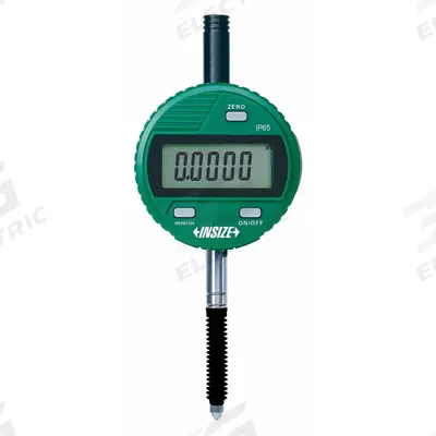 INSIZE Digital Indicator: 0 in to 2 in /0 mm to 50.8 mm, Inch/Metric, +/- 0.00015 in Accuracy - Digital Indicators with Non-Removable Flat Back