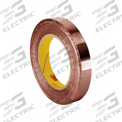 3M Conductive Electrical Tape: 3 in Wd, 6 yd Lg, 2.6 mil Thick, 600 V Volt Rating - Conducting Electrical Tape with Non-Conductive Adhesive