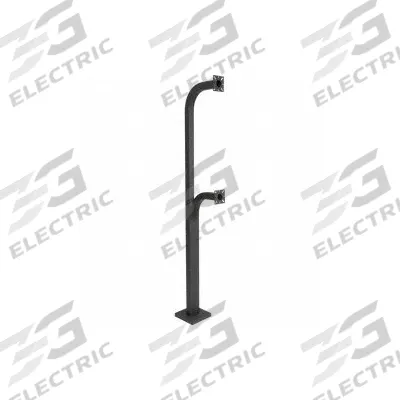 PEDESTAL PRO Dual Head Truck Pedestal: 74 in Overall Ht, Black, Pedestal, 12 in x 8 in - Pedestals for Gate Operators