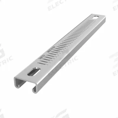 DAKOTA SYSTEMS Strut Channel: Steel, Pre-Galvanized Zinc, 12 ga Gauge, Perforated Slot - Perforated-Slot Strut Channels