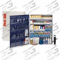 FIRST AID ONLY First Aid Kit and Housing: 2,138 Components, ANSI/ISEA Z308.1-2021, Type III, Class B (MPN 91342). Key specifications — ANSI Standard Met: ANSI/ISEA Z308.1-2021; Adhesive Bandages Included: (40) Knuckle Bandages; Oral and Inhalant Medicinals Included: (250) Ibuprofen; Topical Medicinals Included: (50) BZK Wipes; Wound Dressings Included: (5) Gauze Rolls; Unitized: Unitized.