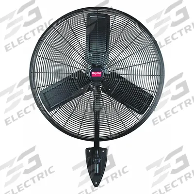 Dayton Mounted Fan: 30 in Blade Dia, 115V AC, 1/2 hp Motor HP, Wall Mount, Oscillating - Standard Industrial Wall-Mount Fans