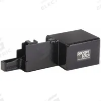 RANGER LOCK Padlock Guard with Lock: Steel, Black, 10 in Guard Lg, 3 1/2 in Guard Wd, 5 in Guard Ht (MPN RGRU-0L). Key specifications — attr1312270: Steel; attr1312279: RANGER LOCK.