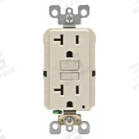 LEVITON GFI Receptacle: Decorator Duplex, 5-20, Light Almond, GFCI, 125V AC, 20 A, 2 Pole / 3 Wire (MPN GFNT2-T)