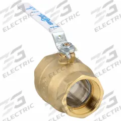 MILWAUKEE VALVE Manual Two-Way Ball Valve: 2 in, Brass, Straight, FNPT x FNPT, Full Port Ball Port (MPN UPBA475B 2). Key specifications — Brand: MILWAUKEE VALVE; Handle: Locking Lever.