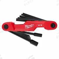 MILWAUKEE Hex Key Set: 11 - 15 Pieces, Folding, SAE, Std End, Long, 11 Pieces, Holder, Black Oxide (MPN 48-22-2180). Key specifications — attr1205554: MILWAUKEE; attr1205568: Black Oxide; attr1293176: 11 - 15 Pieces.
