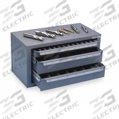 HUOT End Mill Dispenser: 29 Compartments, For 1/8" to 1" End Mills (MPN 13350). Key specifications — attr1199420: HUOT; attr1199421: 1/8 in to 1 in.