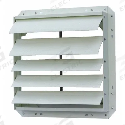 Dayton Manual Damper: For 18 in Fan, 21 in H, 21 in W, 3 3/8 in D, Fiberglass - Wall-Mount Backdraft Dampers