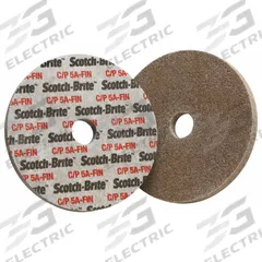 SCOTCH-BRITE Unitized Wheel: 3 in Dia x 3/4 in W, 1/4 in Arbor Hole, Aluminum Oxide, Fine, CP-UW (MPN 7000046029). Key specifications — Series: CP-UW; Brand: SCOTCH-BRITE.