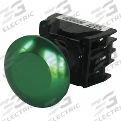 EATON Hazardous Location Push Button: 30 mm, Metallic, Mushroom Head Profile, 2NO/2NC (MPN E34EX713G). Key specifications — Manufacturer Part Number: E34EX713G; Product Type: Push Button Operators; Series: E34; Brand: EATON; AC Contact Rating: 10 A @ 600 V; Action: Momentary; DC Contact Rating: 5 A @ 250 V; Operator Illumination: Non-Illuminated.