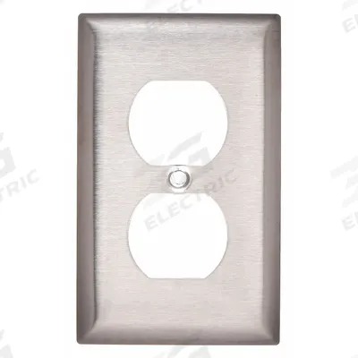 HUBBELL Wall Plate: Duplex Outlet, 1 Gang, Silver - General Purpose Wall Plates