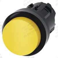 SIEMENS Extended Push Button: 22 mm Mounting Size, Non-Metallic, Momentary (MPN 3SU1000-0BB30-0AA0). Key specifications — Brand: SIEMENS; Action: Momentary; Series: 3SU; Push Button Material Type: Non-Metallic.