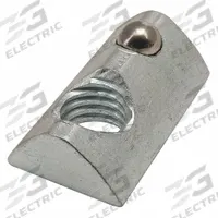 Drop-In T-Nut: M8 Size, 7 mm Thread Lg, 40 Series, Zinc-Plated, Steel (MPN 40-3915). Key specifications — Fastener Type: T-Nut; Material: Steel; Finish: Zinc-Plated; T-Slot Fastener Type: T-Nut; Compatible Series: 80/20 40 Series; System of Measurement: Metric; Brand: 80/20 INC; Mounting Type: Roll-In.