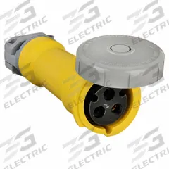 HUBBELL Pin and Sleeve Connector: Yellow, 125V AC, Single Phase, 30 A, 2 Pole, 3 Wire, IEC Grounding (MPN HBL330C4W). Key specifications — Brand: HUBBELL.