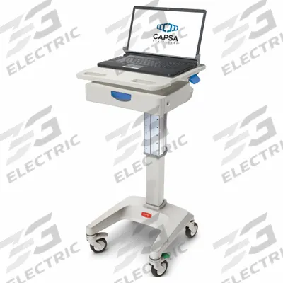 CAPSA HEALTHCARE Laptop Cart: Aluminum, Gray - Mobile Medical Equipment Workstations