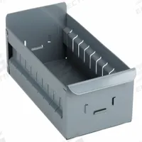 APPROVED VENDOR Drawer Bin: 11 in Overall Lg, 5 1/2 in x 4 1/2 in, Gray, Not Stacking Capable (MPN BX-512). Key specifications — Stackable: Not Stacking Capable; Brand: APPROVED VENDOR; Includes Dividers: Dividers Included.