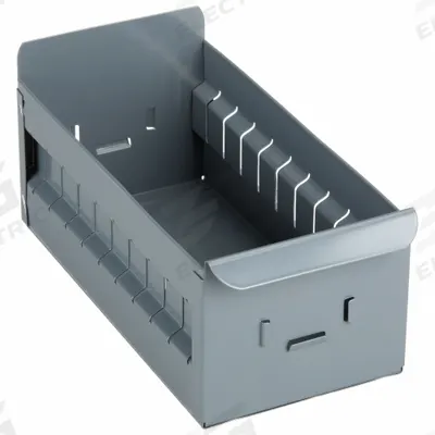 APPROVED VENDOR Drawer Bin: 11 in Overall Lg, 5 1/2 in x 4 1/2 in, Gray - Metal Drawer Bins