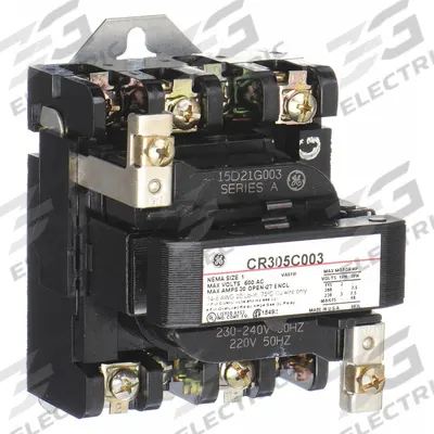 GE Magnetic Contactor: Non-Reversing, 3 Poles, NEMA Size 1, 27 A - Non-Reversing NEMA Contactors