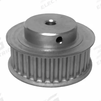 Dayton Timing Pulley: Curvilinear, Fixed, For 15 mm Belt Wd, 32 Teeth, 5 mm Pitch - HTD Section Fixed-Bore Timing Pulleys with Hub