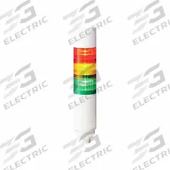 PATLITE Tower Light Assembly: 3 Tier, Sounder Tier Included, IP67/IP69K, Amber/Green/Red (MPN LR6-302WCBW-RYG+FB295). Key specifications — Manufacturer Part Number: LR6-302WCBW-RYG+FB295; Brand: PATLITE; Operating Voltage: 24V DC; Light Tier Color: Amber.