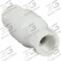 DAYTON Spring Check Valve: Inline Valve Body, 3/4 in Pipe Size, IPT x IPT, PVC, Female, IPT, IPT (MPN 4RG65). Key specifications — Brand: DAYTON; Poppet Material: Stainless Steel.