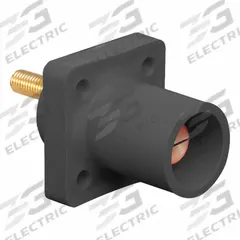 Single Pole Receptacle: Black, Straight Taper Nose Mating, Threaded Stud Termination, 400 A (MPN 16R23-1UE). Key specifications — Series: 16; Receptacle Gender: Male; Brand: LEVITON.