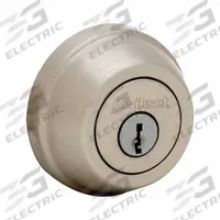 KWIKSET Single Cylinder Deadbolt: Cylindrical, 1 3/4 in Door Thick - Max, Nickel (MPN 780-15-6AL-STRKP-K3). Key specifications — ADA Compliant: Yes; Brand: KWIKSET; Cylinder Core Type: Conventional Core Cylinder; Finish: Satin Nickel-Plated; Keyway Type: Kwikset KW1; Includes Core: Core Included.