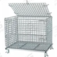 NASHVILLE WIRE Collapsible Bulk Container: 17.2 cu ft, 40 in x 32 in x 34 1/2 in, Lid Included (MPN C324028S4L). Key specifications — Brand: NASHVILLE WIRE; Stackable: Stacking Capable; Shape: Rectangular; Runner Location: None; Fork Entry: 4-Way Entry; Container Wall Type: Vented; Mobility: Stationary; Collapsible: Collapsible.