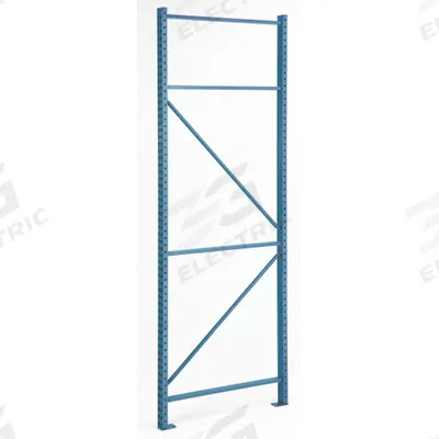 STEEL KING Pallet Rack Upright: Teardrop, 16 ft Overall Ht, 42 in x 3 in, Blue - Steel King Impact-Resistant Teardrop Pallet Rack Uprights