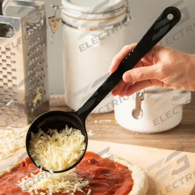 CARLISLE Portion Control Spoon: 6 oz Capacity, Acetal, Solid, Black, NSF Certified - Portion Control Spoons