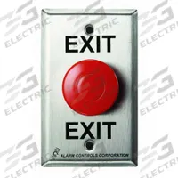 ALARM CONTROLS Exit Push Button: 5 in Ht, 2 1/4 in Dp, 2 3/4 in Wd, Red/Silver, Red/Silver – Plastic (MPN EB-1). Key specifications — Color: Red; Product Type: Exit Push Button; Brand: ALARM CONTROLS.
