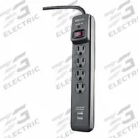 WOODS Surge Protector: 4 Outlets, 4 ft Cord Lg, 1,180 J Rated Energy, 15 A Current, Black, 5-15P (MPN 41304). Key specifications — Brand: WOODS; Mounting Style: Non Mounting.