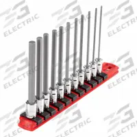 TEKTON Socket Set: 1 - 25 Pieces, 1/4 in Drive Size, 11 Pieces, 2 mm to 8 mm Tip Size Range, Metric (MPN SHB90107). Key specifications — attr1216280: Fixed Insert; attr1216283: TEKTON; attr1225718: 2 mm to 8 mm; attr1227491: 1/4 in.